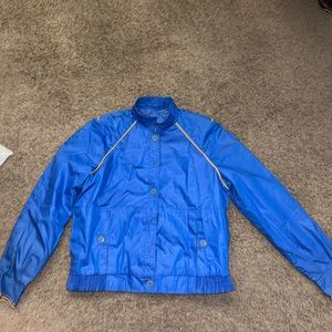 blue biker jacket